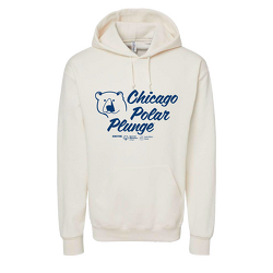 Cream Chicago Polar Plunge Hoodie Sweatshirt w/ Vintage Bear Logo